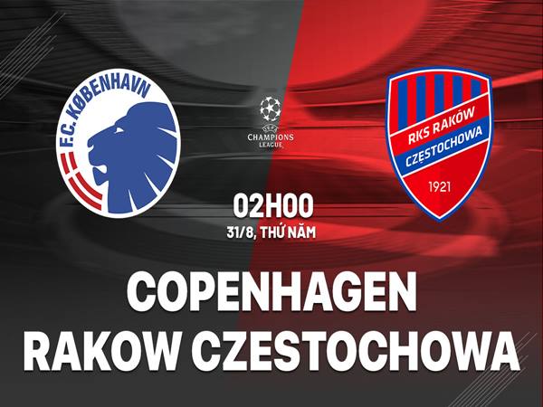 Nhận định FC Copenhagen vs Rakow Czestochowa, 2h ngày 31/8